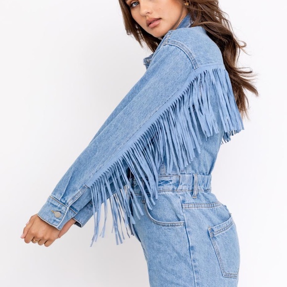 Hampstead Denim Fringe Romper - Picture 7 of 7